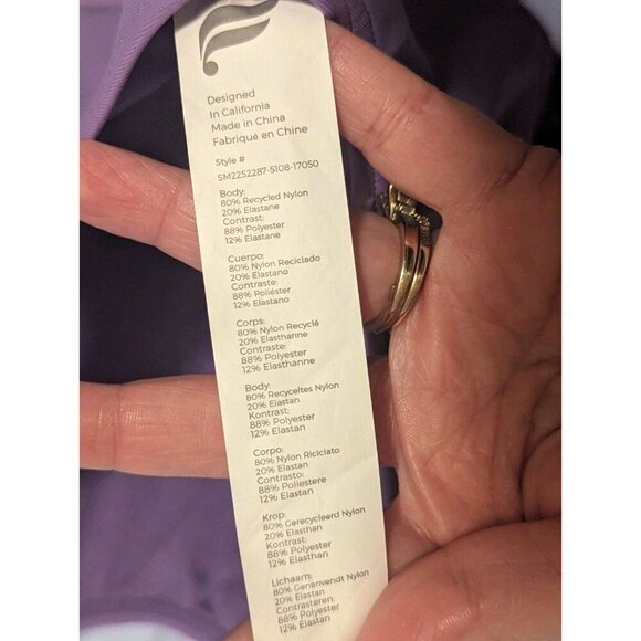 Women's Size L Fabletics Lavender Color Noa Sexy One Piece Swimsuit NWT - Picture 8 of 11